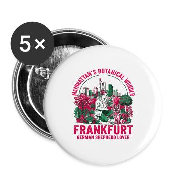 Merveille botanique du berger allemand de la ville de Francfort - Lot de 5 grands badges (56 mm) - blanc - Devant