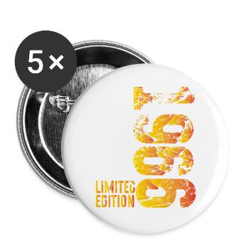 60e anniversaire Gift Limited construite en 1966 - Lot de 5 grands badges (56 mm) - blanc - Devant