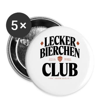 Lecker Bierchen Club Bier Spruch JGA Malle Bier - Lot de 5 grands badges (56 mm) - blanc - Devant