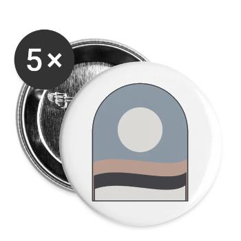 Mond auf pastellfarbenen Dünen - Buttons groß 56 mm (5er Pack) - Weiß - Vorne