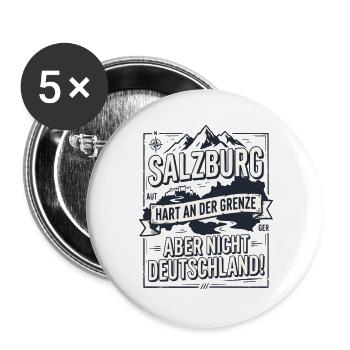 Salzburg Hart an der Grenze nicht Deutschland - Buttons groß 56 mm (5er Pack) - Weiß - Vorne
