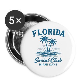 Florida Social Club Miami Days - Buttons groß 56 mm (5er Pack) - Weiß - Vorne