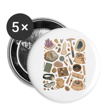 Stone Love | Minerals & Crystals - Buttons large 2.2''/56 mm (5-pack) - white - Front