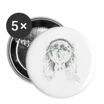 Skelettboop, gruselig, niedlich, Hasen, Goth, - Buttons groß 56 mm (5er Pack) - Weiß - Vorne