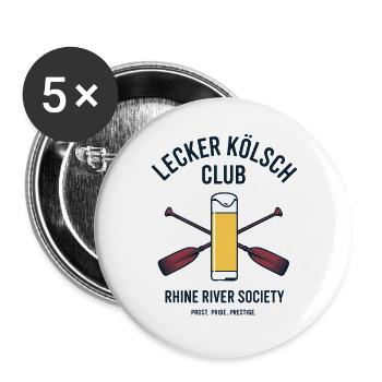 Lecker Kölsch Club Kölle Kölner Bier Brauhaus Köln - Buttons groß 56 mm (5er Pack) - Weiß - Vorne