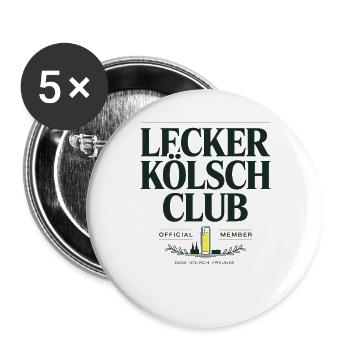 Lecker Kölsch Club Kölle Kölner Bier Brauhaus Köln - Buttons groß 56 mm (5er Pack) - Weiß - Vorne