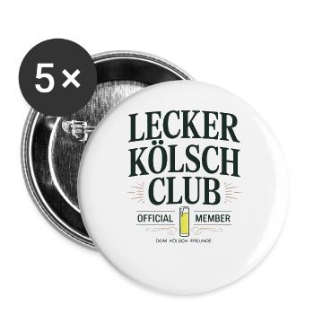 Lecker Kölsch Club Kölle Kölner Bier Brauhaus Köln - Buttons groß 56 mm (5er Pack) - Weiß - Vorne