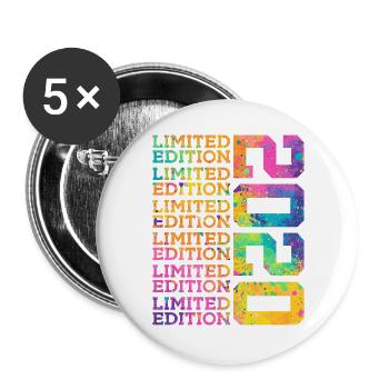 LIMITED EDITION 2020 - 6 JAHRE - 6. GEBURTSTAG - Buttons groß 56 mm (5er Pack) - Weiß - Vorne
