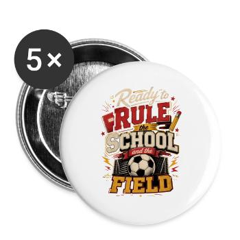 Inscriptions scolaires au football - Lot de 5 grands badges (56 mm) - blanc - Devant