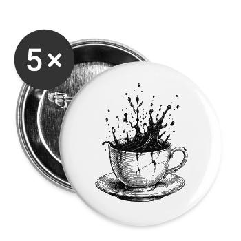Kaffeespritzbecher - Buttons groß 56 mm (5er Pack) - Weiß - Vorne