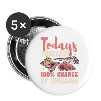 Muscheln sammeln Strand Urlaub Geschenk Spruch - Buttons groß 56 mm (5er Pack) - Weiß - Vorne
