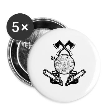 Landschaftsgärtner hart härter Gärtner - Buttons groß 56 mm (5er Pack) - Weiß - Vorne