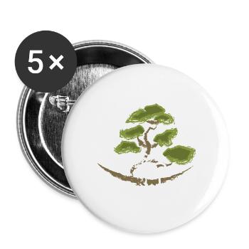  Baum Kunst japan japanisch asiatisch - Buttons groß 56 mm (5er Pack) - Weiß - Vorne