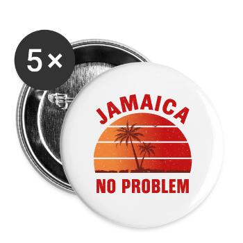 Jamaika Kein Problem - Buttons groß 56 mm (5er Pack) - Weiß - Vorne