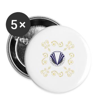 Art Deco Diamant Muster - Buttons groß 56 mm (5er Pack) - Weiß - Vorne