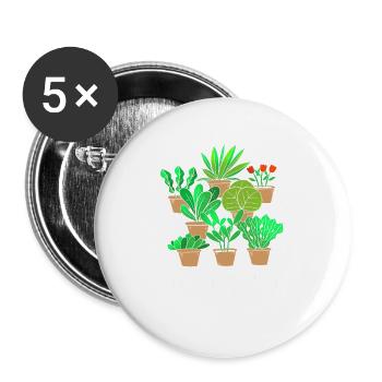 Botaniker - Buttons groß 56 mm (5er Pack) - Weiß - Vorne