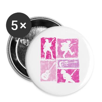 Retro E-Guitarre Für Guitarrist Bassist - Buttons groß 56 mm (5er Pack) - Weiß - Vorne