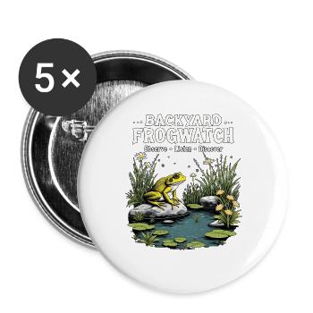 BackYard Frogwatch Wetland Wildlif - Buttons groß 56 mm (5er Pack) - Weiß - Vorne