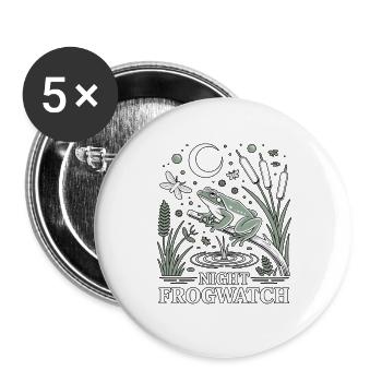 NighT Frogwatch Wetland Wildlif - Buttons groß 56 mm (5er Pack) - Weiß - Vorne