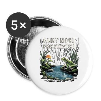 RainY Night Frogwatch Wetland Wildlif - Buttons groß 56 mm (5er Pack) - Weiß - Vorne
