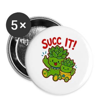 Urban Gardening Succ It Plantlover - Buttons groß 56 mm (5er Pack) - Weiß - Vorne