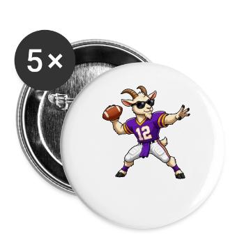 G.O.A.T. Quarterback Football Goat - Buttons groß 56 mm (5er Pack) - Weiß - Vorne
