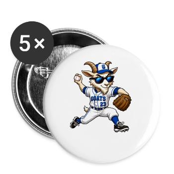 G.O.A.T. Pitcher Baseball Goat - Buttons groß 56 mm (5er Pack) - Weiß - Vorne