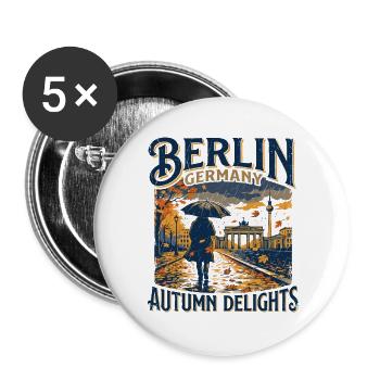 Berlin Germany Autumn Delights Vintage Cityscape - Buttons groß 56 mm (5er Pack) - Weiß - Vorne