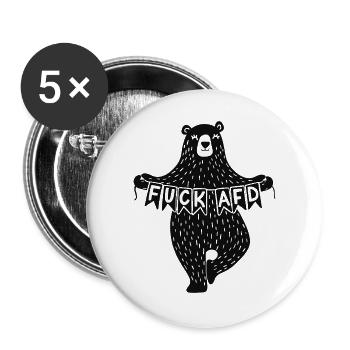 Bär Fuck AFD - Buttons groß 56 mm (5er Pack) - Weiß - Vorne