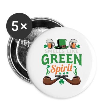 Smells Like Green Spirit Irish Parody Graphic - Buttons groß 56 mm (5er Pack) - Weiß - Vorne