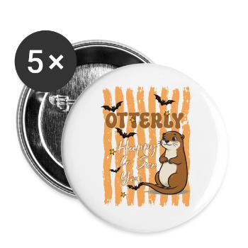 Ich freue mich sehr, dich süß zu sehen, Otter & Fledermäuse - Buttons groß 56 mm (5er Pack) - Weiß - Vorne