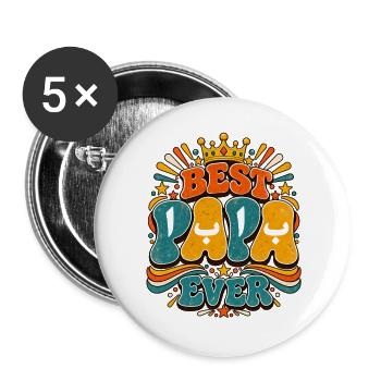 Baba Retro Arabische Kalligraphie Vatertag - Buttons groß 56 mm (5er Pack) - Weiß - Vorne