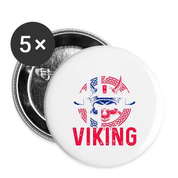 Norway Vacation Norge Fjords Travel Scandinavian - Buttons groß 56 mm (5er Pack) - Weiß - Vorne