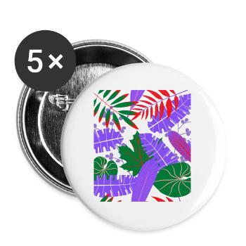 Tropische Blattfarben Fusion - Buttons groß 56 mm (5er Pack) - Weiß - Vorne