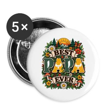 Beste Vintage-Retro-Arabische Kalligraphie Baba - Buttons groß 56 mm (5er Pack) - Weiß - Vorne