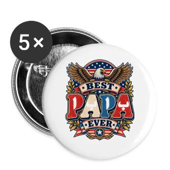 Bester Retro-Stil Arab Family Baba - Buttons groß 56 mm (5er Pack) - Weiß - Vorne