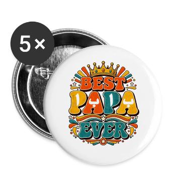 Vintage, bester arabischer Stil Baba - Buttons groß 56 mm (5er Pack) - Weiß - Vorne