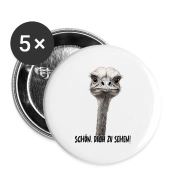 Schön, dich zu sehen! – Lustiger Strauß - Buttons groß 56 mm (5er Pack) - Weiß - Vorne