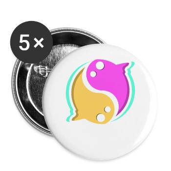Qigong Qi Gong Tai Chi Chigong - Buttons groß 56 mm (5er Pack) - Weiß - Vorne