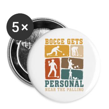 Boccia Ball Boccia Spieler Pallino Boccia Liga - Buttons groß 56 mm (5er Pack) - Weiß - Vorne