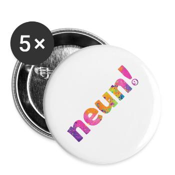 NEUN 9 JAHRE 9. GEBURTSTAG - Buttons groß 56 mm (5er Pack) - Weiß - Vorne