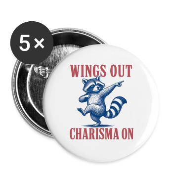 Social Butterfly - Buttons groß 56 mm (5er Pack) - Weiß - Vorne