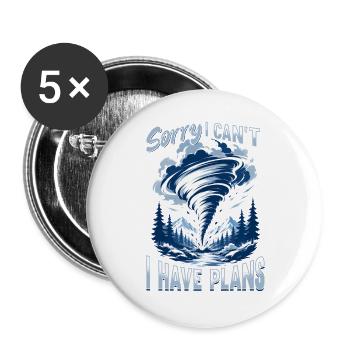 Funny Tornadoes Storms Chasing Meteorology - Buttons groß 56 mm (5er Pack) - Weiß - Vorne