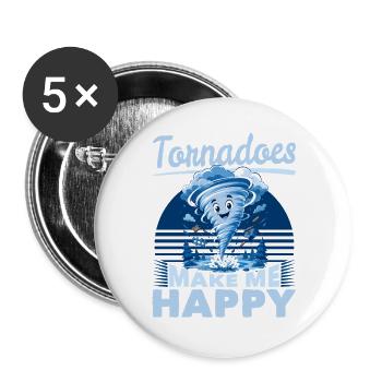 Funny Tornadoes Storms Chasing Meteorology - Buttons groß 56 mm (5er Pack) - Weiß - Vorne