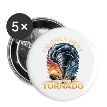 Funny Tornadoes Storms Chasing Meteorology - Buttons groß 56 mm (5er Pack) - Weiß - Vorne