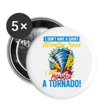 Funny Tornadoes Storms Chasing Meteorology - Buttons groß 56 mm (5er Pack) - Weiß - Vorne