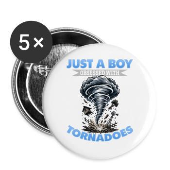 Funny Tornadoes Storms Chasing Meteorology - Buttons groß 56 mm (5er Pack) - Weiß - Vorne