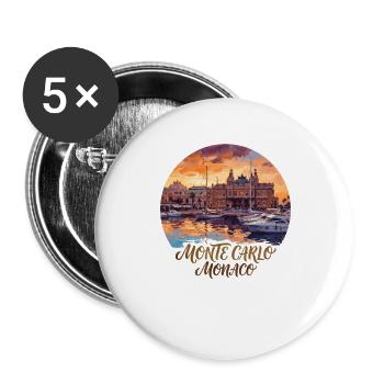 Monte Carlo Monaco - Buttons groß 56 mm (5er Pack) - Weiß - Vorne