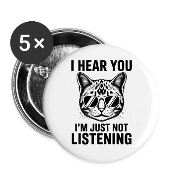 Bengalkatze Spruch Katze Witz Bengalkatze Geschenk - Buttons groß 56 mm (5er Pack) - Weiß - Vorne
