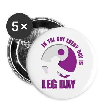 Qigong Qi Gong Tai Chi Chigong - Buttons groß 56 mm (5er Pack) - Weiß - Vorne